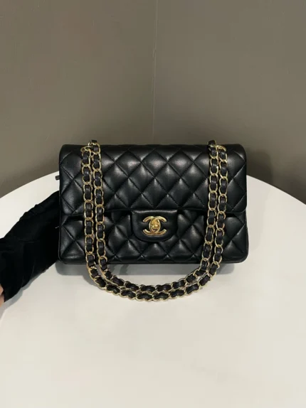 Chanel Classic Quilted Small Double Flap Black Lambskin