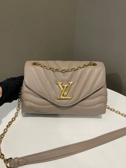 Louis Vuitton New Wave Chain Bag Taupe Quilted Calfskin