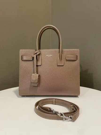 Saint Laurent Sac De Jour Etoupe Grainy Leather